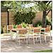 Sedi da Giardino Impilabili  8 pcs 54.5x56x87 cm Legno Massello di Teak, Sedi da Giardino Impilabili  4 pcs Legno Massello di Teak e Metallo - Foto miniatura 2