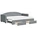 Divano Letto Estraibile Cassetti Grigio Chiaro 80x200cm Tessuto - Foto miniatura 1