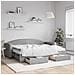 Divano Letto Estraibile Cassetti Grigio Chiaro 80x200cm Tessuto - Foto miniatura 2