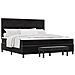 Letto con Box Spring e Materasso & Panca Nera 200x200 cm in Velluto - Foto miniatura 1
