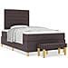 Letto con Sommier con Materasso e Panchina Marrone Scuro 120x200 cm Tessuto - Foto miniatura 4