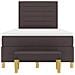 Letto con Sommier con Materasso e Panchina Marrone Scuro 120x200 cm Tessuto - Foto miniatura 9