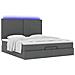 Struttura Letto Pouf con Materasso 160x200 cm in Tessuto - Foto miniatura 6