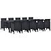 Set da Pranzo per Giardino 11 pcs Antracite Plastica - Foto miniatura 1