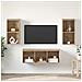 Set di mobili TV 3 pcs rovere artigianale 37 x 37 x 107 cm - Foto miniatura 2