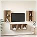 Set di mobili TV 3 pcs rovere artigianale 37 x 37 x 107 cm - Foto miniatura 4