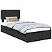 Letto con Contenitore Nero 90 x 190 cm Legno multistrato - Foto miniatura 1