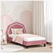 Struttura letto bambini con testata Rosa 80 x 160 cm Velluto - Foto miniatura 2