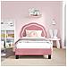 Struttura letto bambini con testata Rosa 80 x 160 cm Velluto - Foto miniatura 3