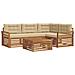 Set di divani da esterno con cuscino 5 pcs Naturale e Beige - Foto miniatura 1