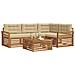 Set di divani da esterno con cuscino 5 pcs Naturale e Beige - Foto miniatura 3