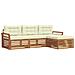 Set di divani da esterno con cuscino 4 pcs Naturale e Crema - Foto miniatura 1