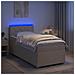 Letto box spring con materasso Crema 100 x 200 cm Tessuto - Foto miniatura 2