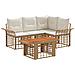 Set Divano da Giardino 5 pz Naturale e Bianco Crema polyrattan - Foto miniatura 1