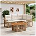Set Divano da Giardino 5 pz Naturale e Bianco Crema polyrattan - Foto miniatura 7