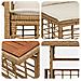 Set Divano da Giardino 5 pz Naturale e Bianco Crema polyrattan - Foto miniatura 8