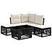 Set Divano da Giardino 6 pz Nero polyrattan - Foto miniatura 1