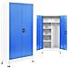 Armadietto Con 2 Ante In Metallo 90x40x180 Cm Grigio E Blu - Foto miniatura 1