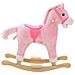 Cavallo a Dondolo in Peluche 65x32x58 cm Rosa - Foto miniatura 2