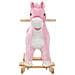 Cavallo a Dondolo in Peluche 65x32x58 cm Rosa - Foto miniatura 3