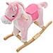 Cavallo a Dondolo in Peluche 65x32x58 cm Rosa - Foto miniatura 4
