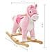Cavallo a Dondolo in Peluche 65x32x58 cm Rosa - Foto miniatura 5