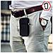 Borsello Cintura Smartphone Passante Cintura Moschettone Tracolla 2 Tasche Nero - Foto miniatura 3