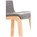 Sgabello Alto da Bar Hoover | Sgabello Bancone con Telaio in Legno Naturale e Seduta in Tessuto | Sgabello Imbottito, Alt. 77cm, 4 Gambe | Sgabello Design Cucina Grigio Chiaro - Foto miniatura 5