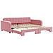 Divano Letto con Letto Estraibile Rosa 100x200 cm in Velluto - Foto miniatura 2