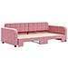 Divano Letto con Letto Estraibile Rosa 100x200 cm in Velluto - Foto miniatura 3