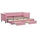 Divano Letto Estraibile Con Cassetti Rosa 80x200 Cm Velluto - Foto miniatura 2