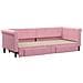 Divano Letto Estraibile Con Cassetti Rosa 80x200 Cm Velluto - Foto miniatura 3