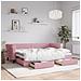 Divano Letto Estraibile Con Cassetti Rosa 80x200 Cm Velluto - Foto miniatura 1