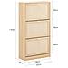 Scarpiera Slim Da Ingresso Con 3 Ante E 6 Ripiani Naturale 60x24x118cm Fsr159-n - Foto miniatura 2
