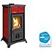 Stufa A Legna Con Struttura In Ghisa E Rivestimento Esterno In Maiolica Decorata 6 Kw Gemma Elegance Bordeaux Nordica - Foto miniatura 2