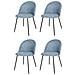 Set 4 Sedie Sala Da Pranzo Luna Gambe In Acciaio Nero Opaco, Tessuto Jeans - Foto miniatura 1