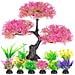 Albero Artificiale Rosa Con Cespugli Colorati Per Acquario – Decorazione Unica E Affascinante - Foto miniatura 1