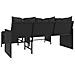 Lusso Casadino -  Divano Da Giardino Con Tavolo E Cuscini A L Nero In Polyrattan - Foto miniatura 6