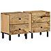 Lusso Casadino -  Comodini 2pz 40x33x46 Cm In Legno Massello Di Mango - Foto miniatura 2
