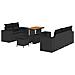 Set Divano da Giardino 8 Pezzi con Cuscini Polyrattan Nero Acacia, Set da Pranzo per Giardino 3 Pezzi con Cuscini Polyrattan Nero Acacia - Foto miniatura 1