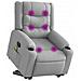 Poltrona Alzapersona Massaggi Elettrica Grigio Chiaro Tessuto - Foto miniatura 3