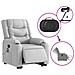 Poltrona Alzapersona Massaggi Elettrica Grigio Chiaro Tessuto - Foto miniatura 6