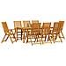 Set da pranzo da giardino 9 pezzi in legno massello di acacia pieghevole - Foto miniatura 3