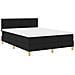 Letto a Rete con Materasso & LED Nero 140x200 cm Tessuto - Foto miniatura 3