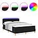 Letto a Rete con Materasso & LED Nero 140x200 cm Tessuto - Foto miniatura 4