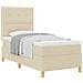 Letto con sommier e materasso crema 100x200 cm in tessuto - Foto miniatura 1