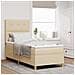 Letto con sommier e materasso crema 100x200 cm in tessuto - Foto miniatura 2