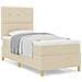 Letto con sommier e materasso crema 100x200 cm in tessuto - Foto miniatura 4