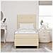 Letto con sommier e materasso crema 100x200 cm in tessuto - Foto miniatura 5