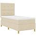 Letto con sommier e materasso crema 100x200 cm in tessuto - Foto miniatura 6